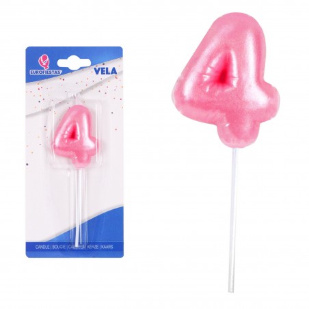 Vela gordinha rosa no. 4