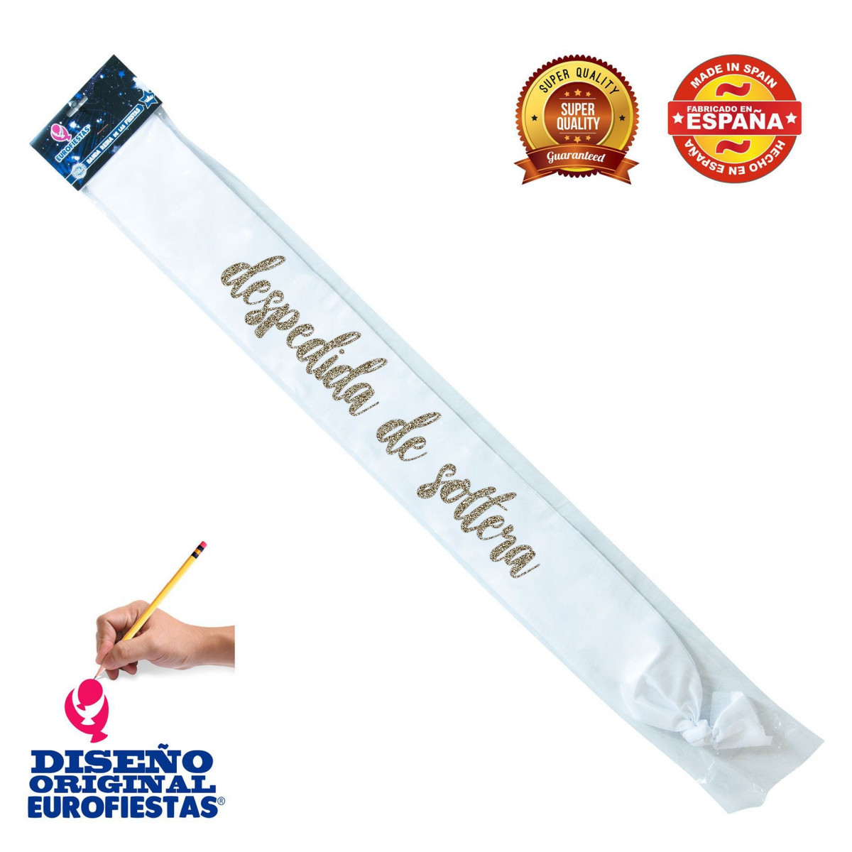 Faixa branca divisória brilhante ouro
