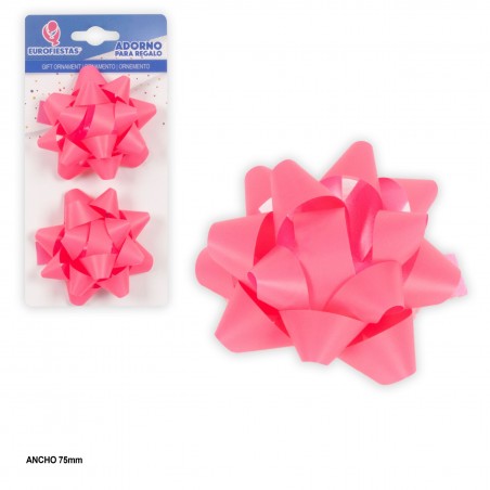Adorno para presente 2pc 7 5cm rosa pastel escuro