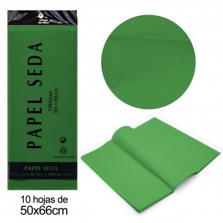 Papel de seda verde escuro