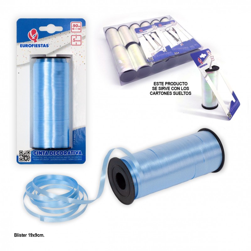 Fita laço rolo 100m 5mm azul
