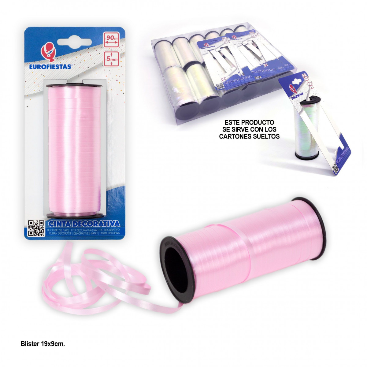 Fita laço rolo 100m 5mm rosa