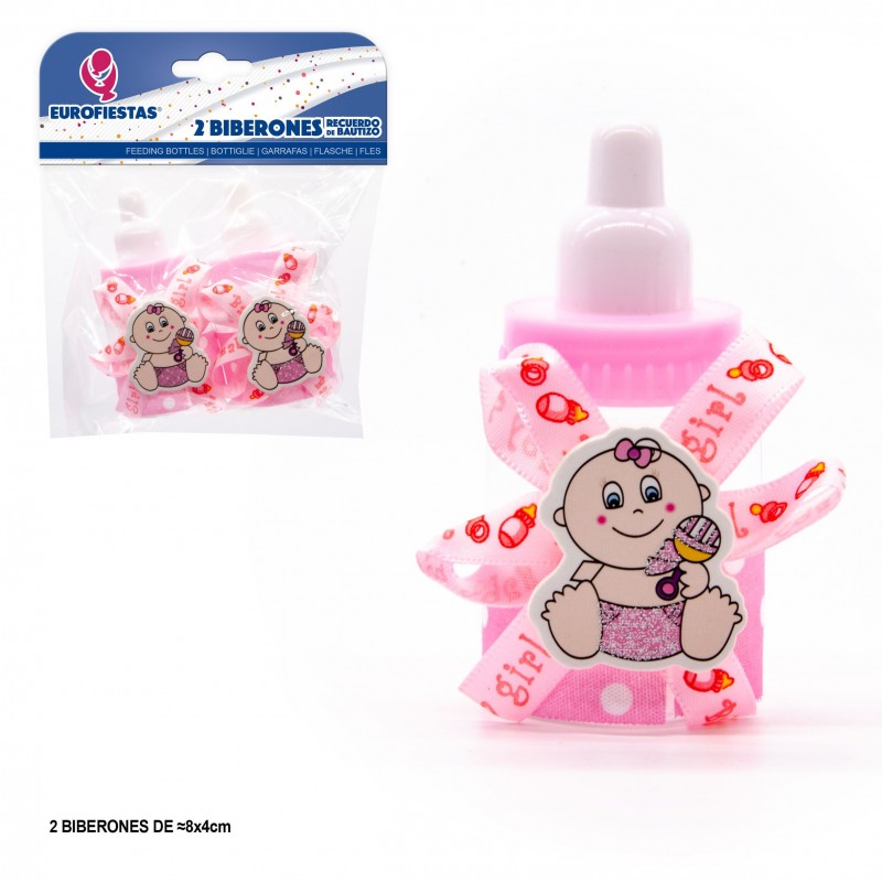 Biberão bebê frontal rosa