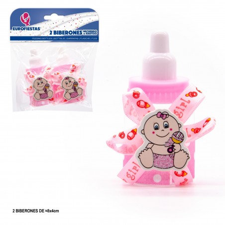 Biberão bebê frontal rosa