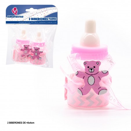 Biberão ursinho de pé rosa