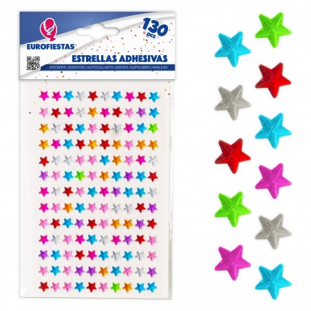130 pequenas estrelas adesivas coloridas