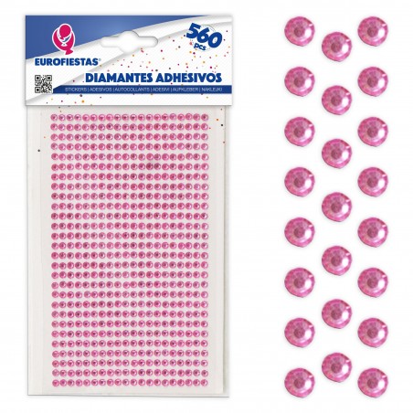 560 diamantes pegajosos rosa pequeno