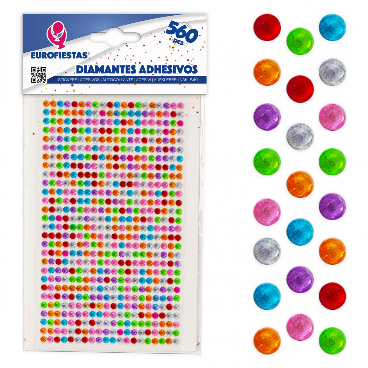 560 diamantes pegajosos coloridos