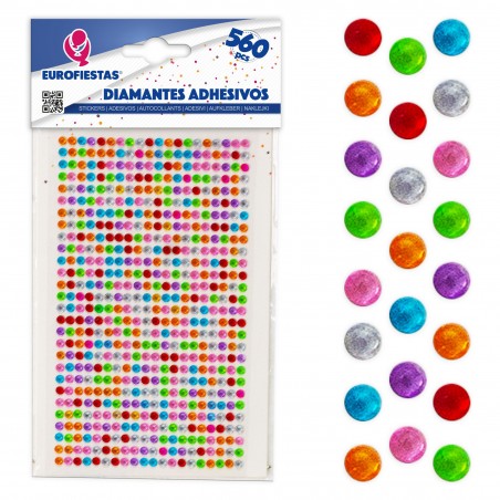 560 diamantes pegajosos coloridos