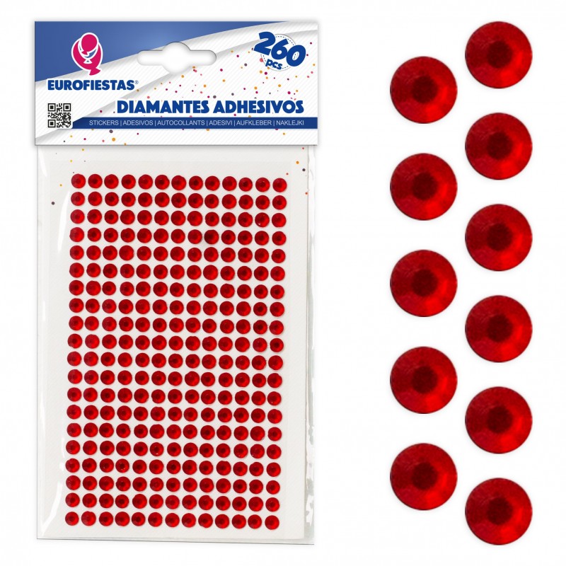260 vermelhos med diamantes pegajosos