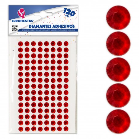 120 gr diamantes adesivos vermelhos