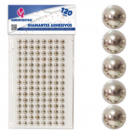 Diamantes adesivos folheados a prata 120 gr