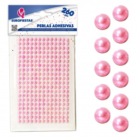 260 miçangas adesivas rosa