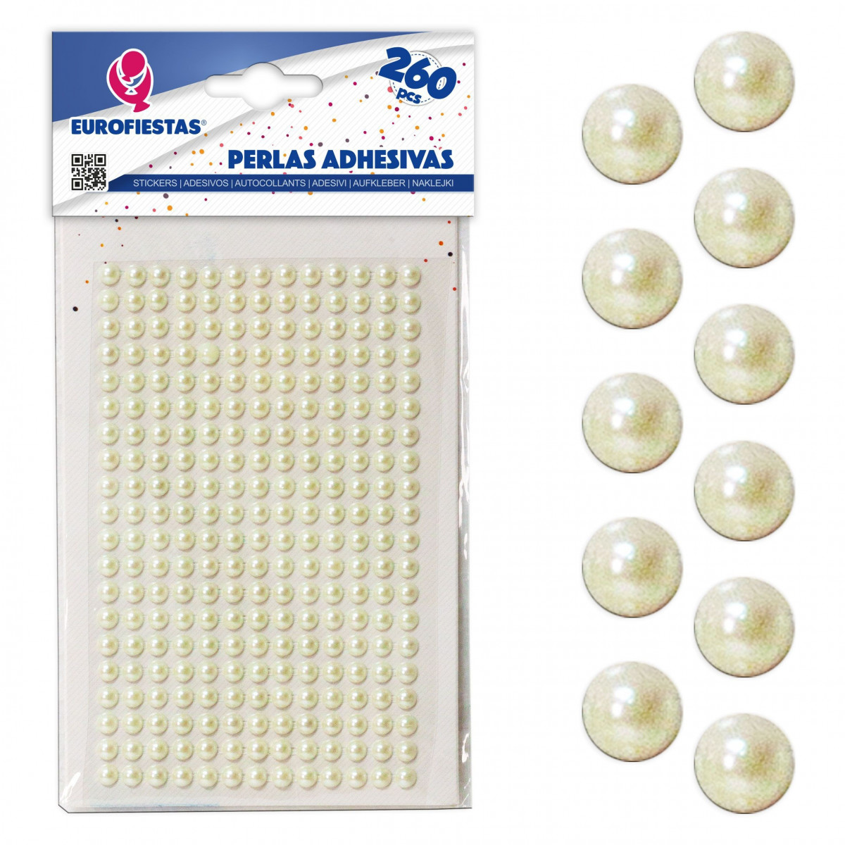 260 contas adesivas em bege