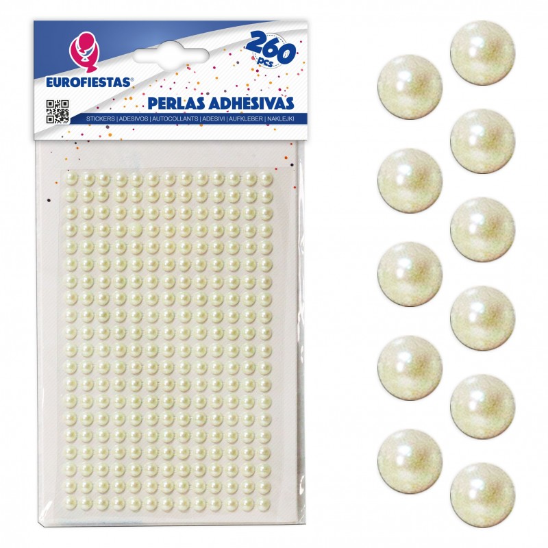 260 contas adesivas em bege