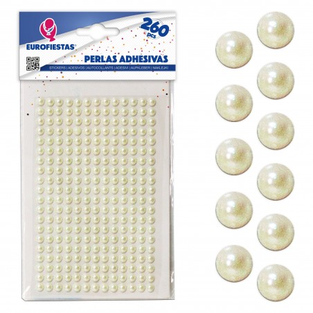 260 contas adesivas em bege