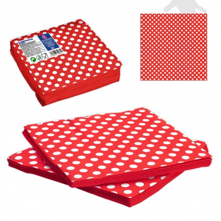 Guardanapos De Papel De Bolinhas Vermelhas 12