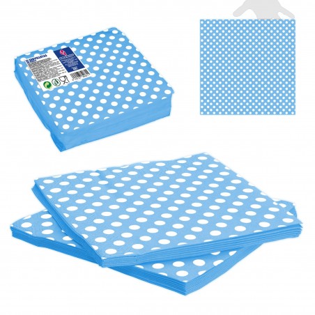 Guardanapos de papel de bolinhas azuis 12