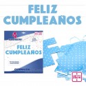 Garland feliz aniversário letras azuis 25cm