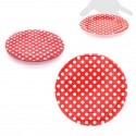 Pratos descartáveis com poás 18cm vermelhos 10