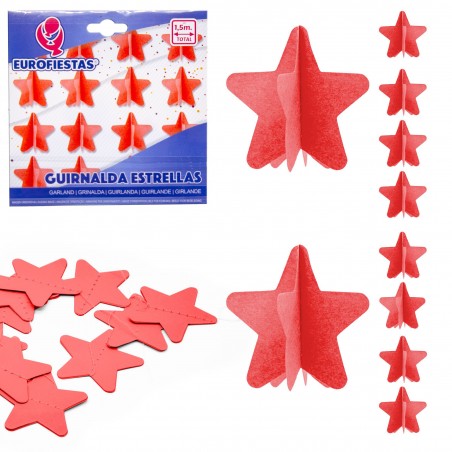 Guirlanda de estrela de papel vermelho
