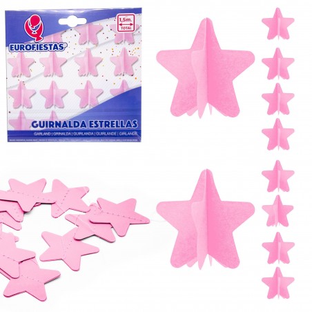 Guirlanda de estrela de papel rosa