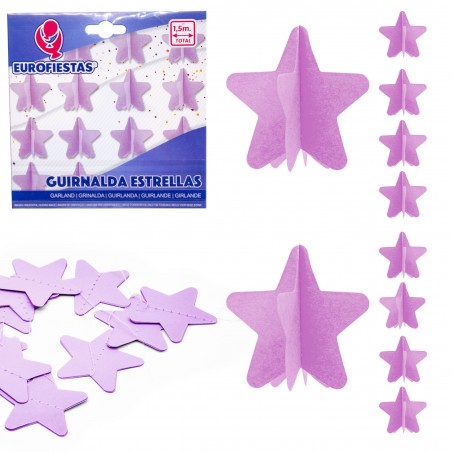 Guirlanda de estrela de papel violeta