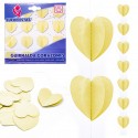 Guirlanda de corações de papel amarelo