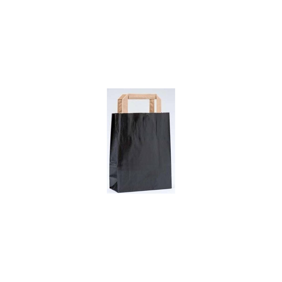 Bolsa de papel kraft preta com alça plana