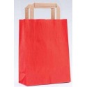 Bolsa de papel kraft vermelho com alça plana