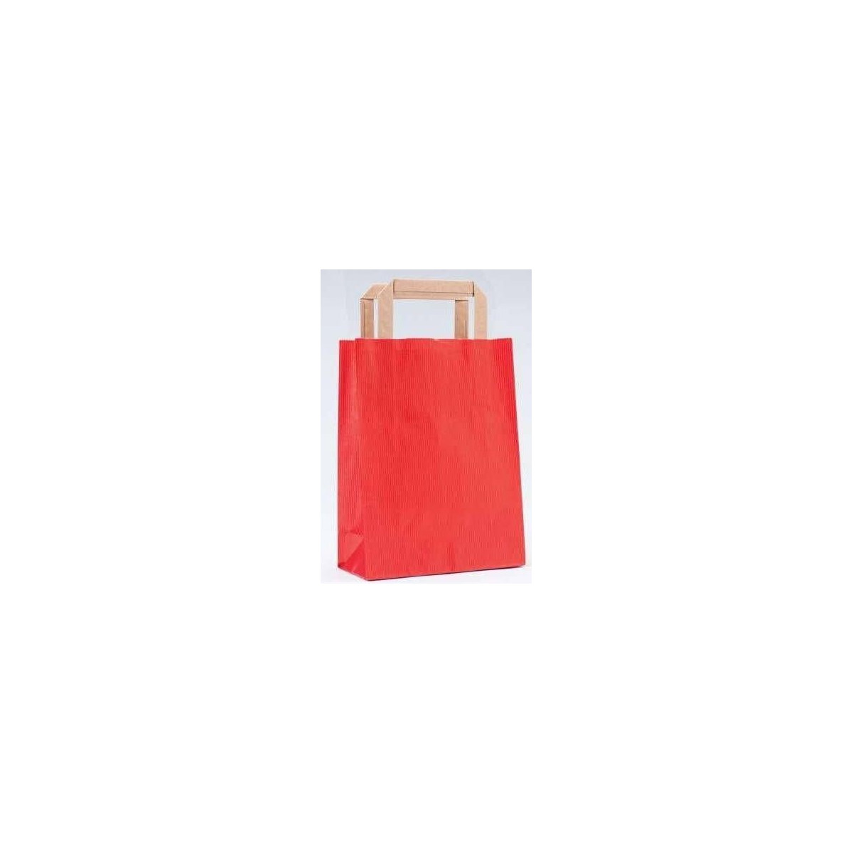 Bolsa de papel kraft vermelho com alça plana