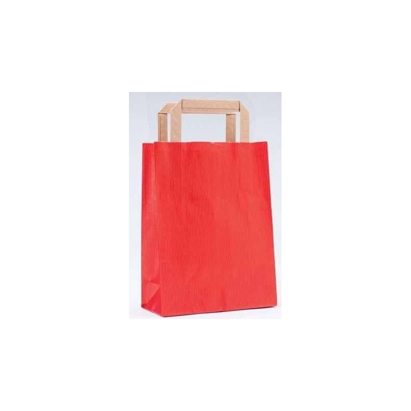 Bolsa de papel kraft vermelho com alça plana