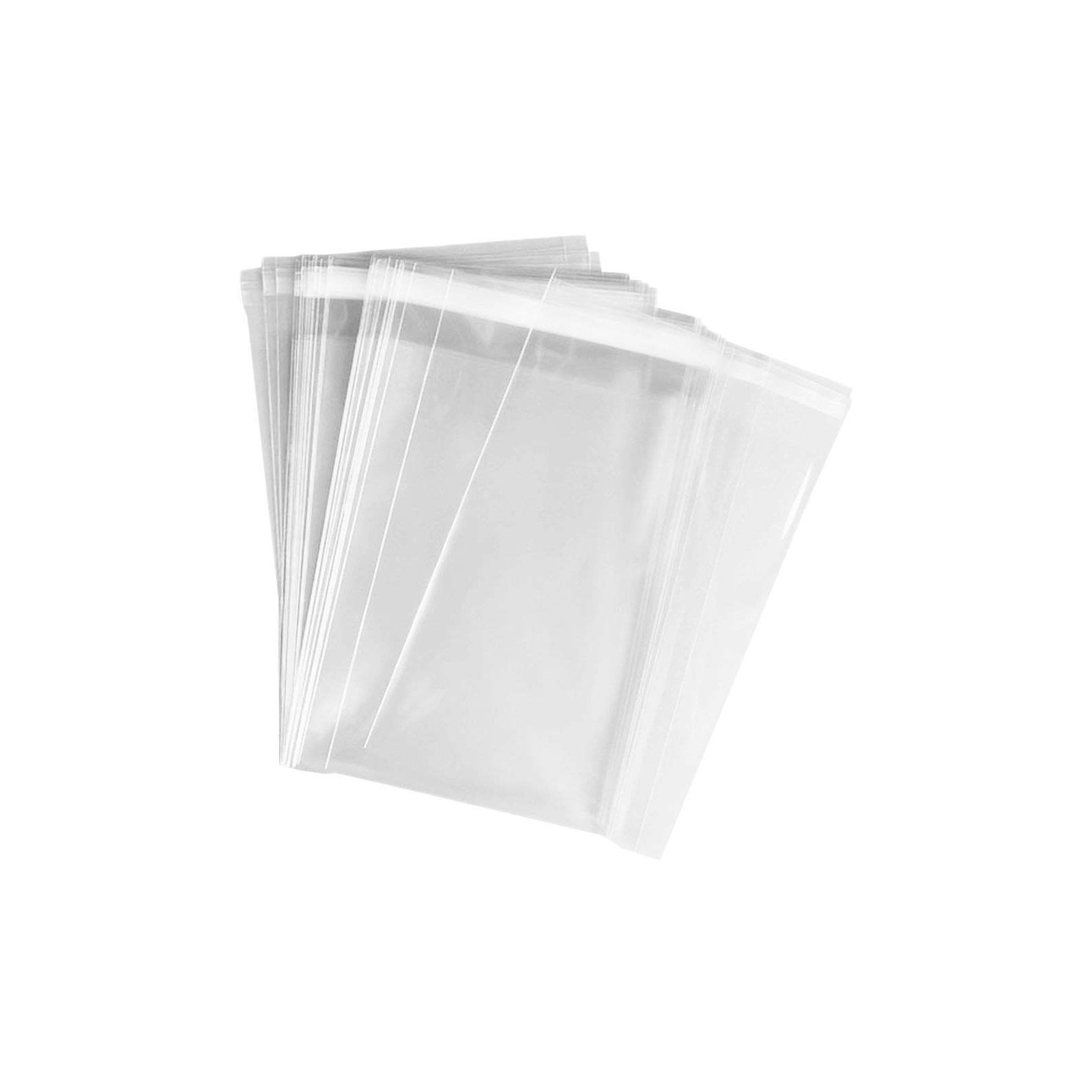 Sacos de polipropileno com abas adesivas transparentes