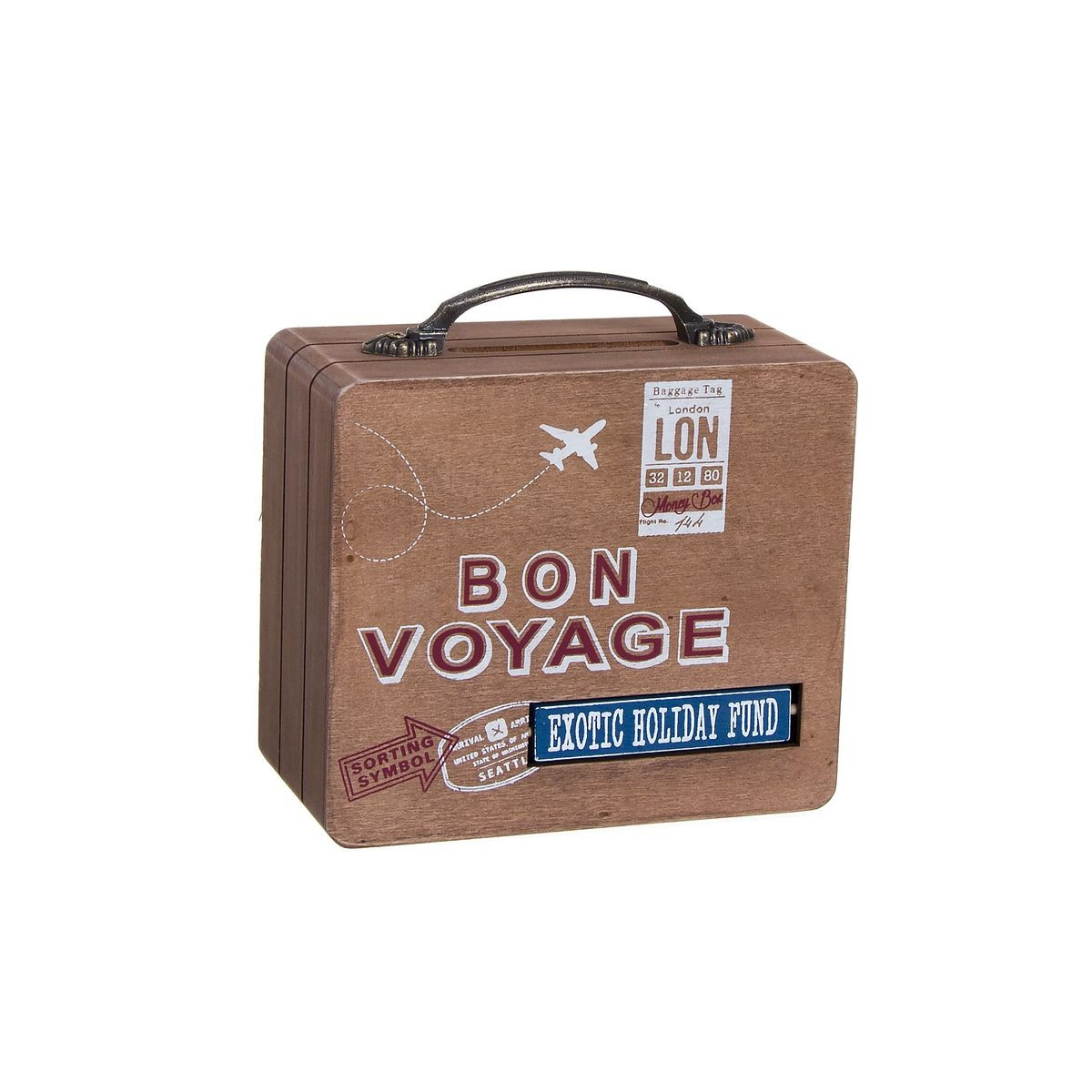 Cofrinho forma mala bon voyage