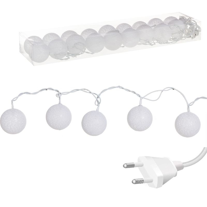 Guirlanda 18 bolas led brancas
