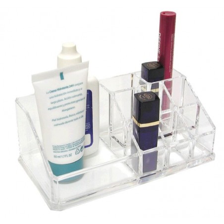Organizador de cosméticos alto 9 compartimentos.