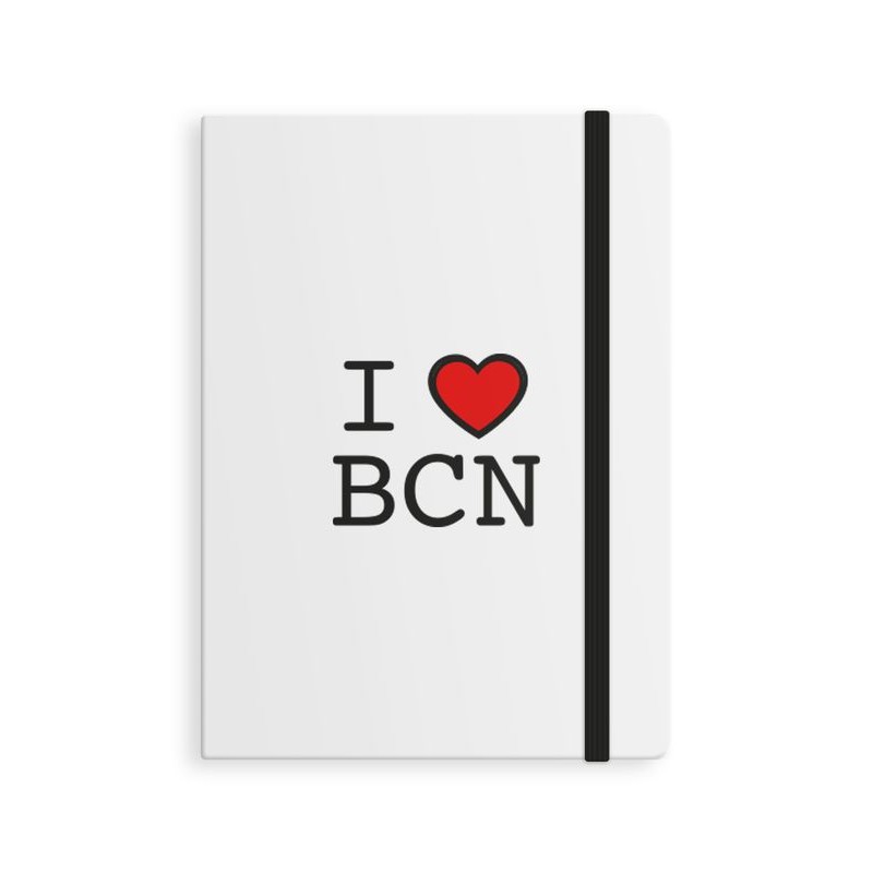 Notebook com borracha li love bcn