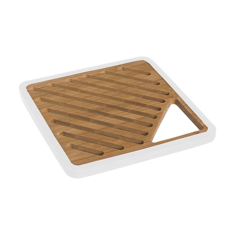 Base para panela de bambu silicone branco