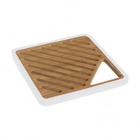 Base para panela de bambu silicone branco