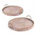 Conjunto de 2 bandejas de vime