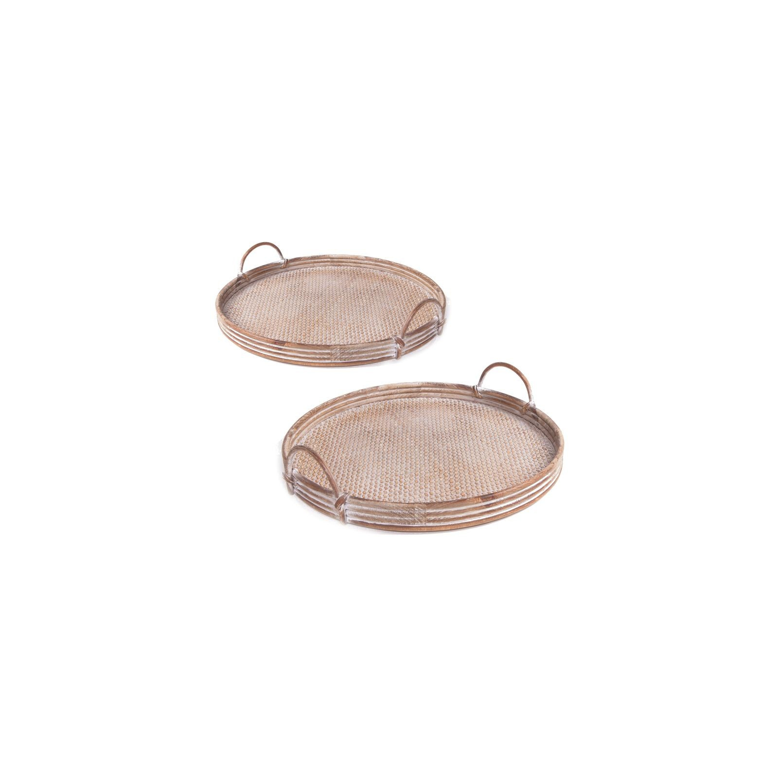 Conjunto de 2 bandejas de vime