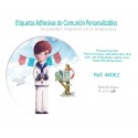 Paq.96 etiquetas adesivas redondas comunhão menino