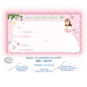 Blister 10 convite + envelope de comunhão menina borboletas