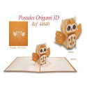 Postal 3d origami coruja