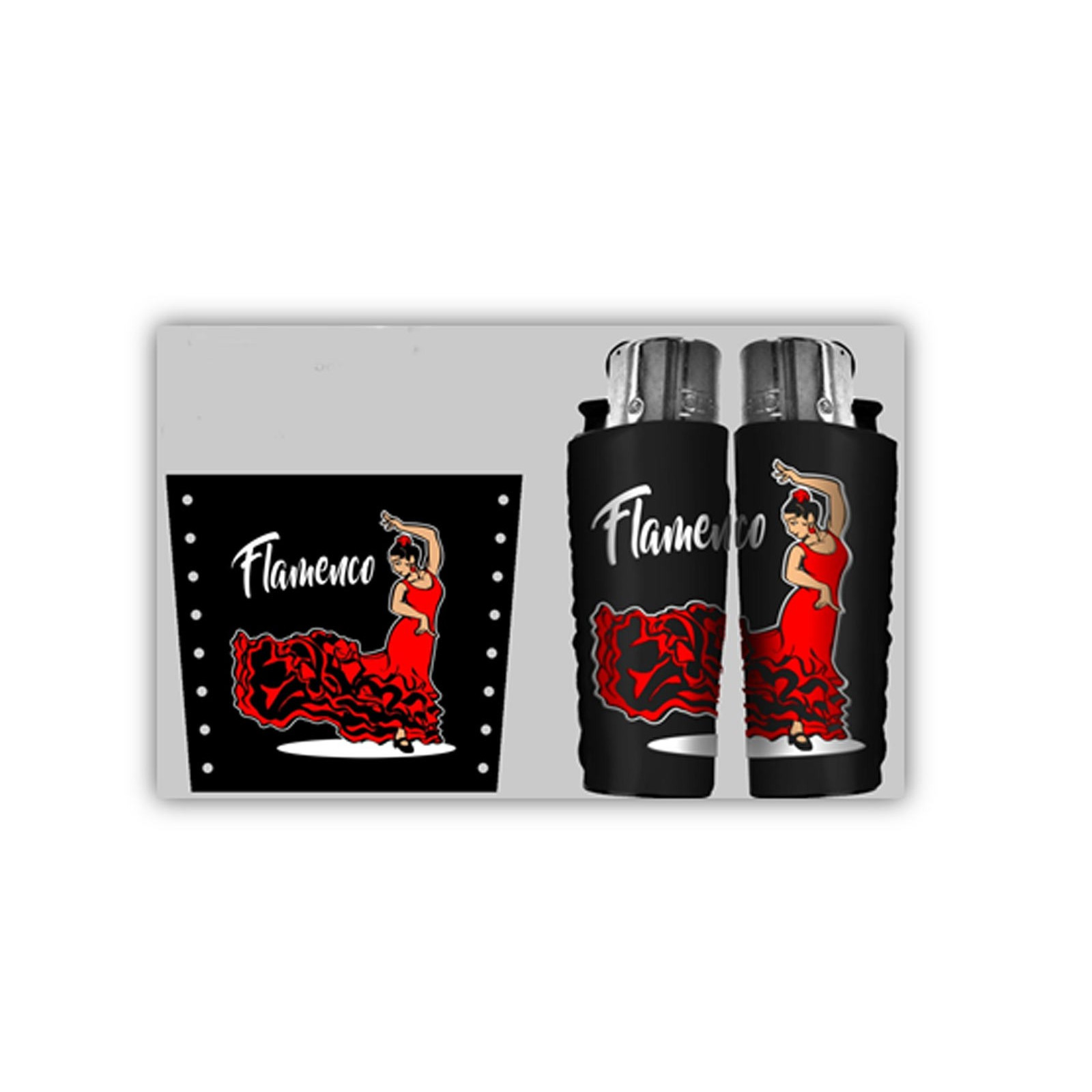 Isqueiro clipper + capa flamenco
