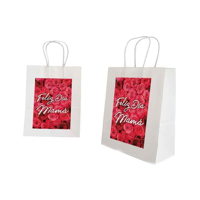 Grande bolsa branca feliz dia mãe