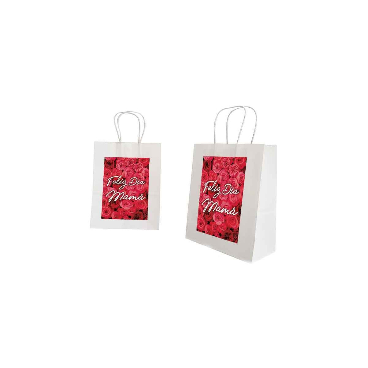 Pequena bolsa branca feliz dia mãe