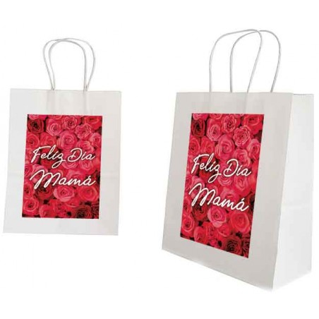 Pequena bolsa branca feliz dia mãe