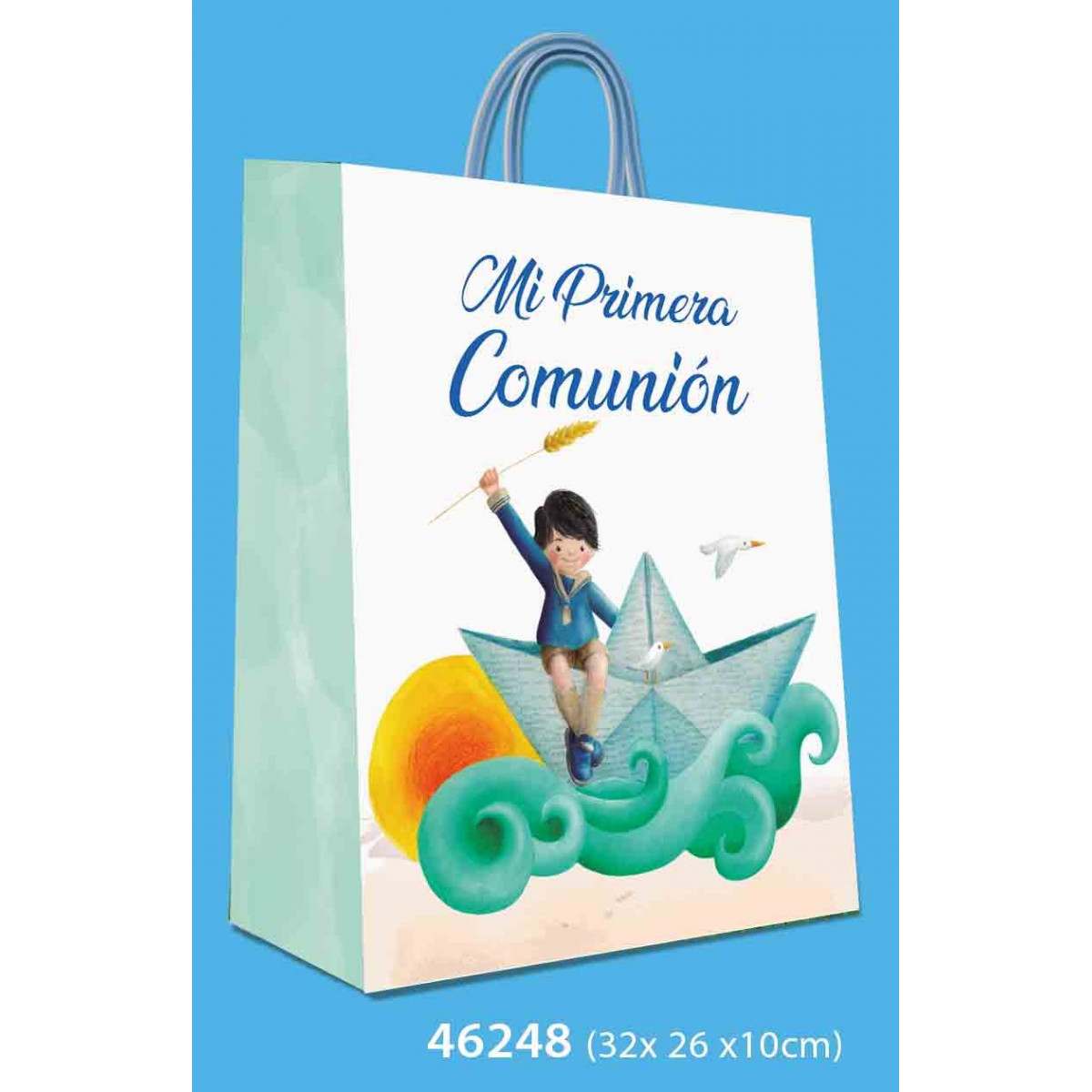 Bolsa média de comunhão menino barco