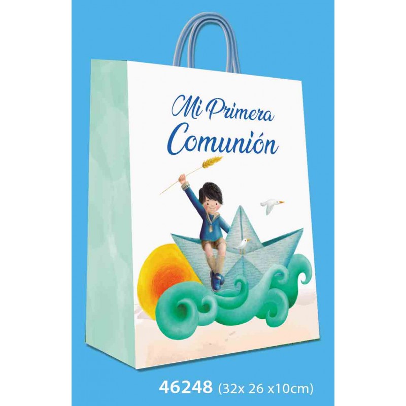 Bolsa média de comunhão menino barco